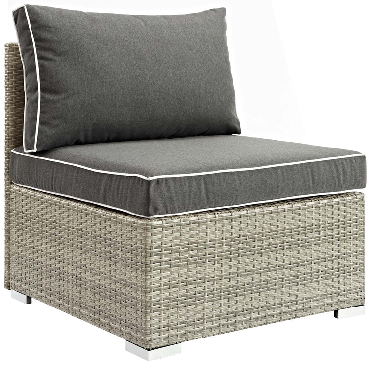 Repose Outdoor Patio Armless Chair - Light Gray Charcoal