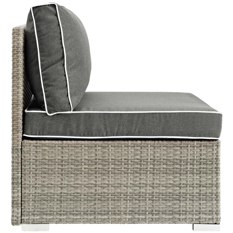 Repose Outdoor Patio Armless Chair - Light Gray Charcoal