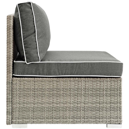 Repose Outdoor Patio Armless Chair - Light Gray Charcoal