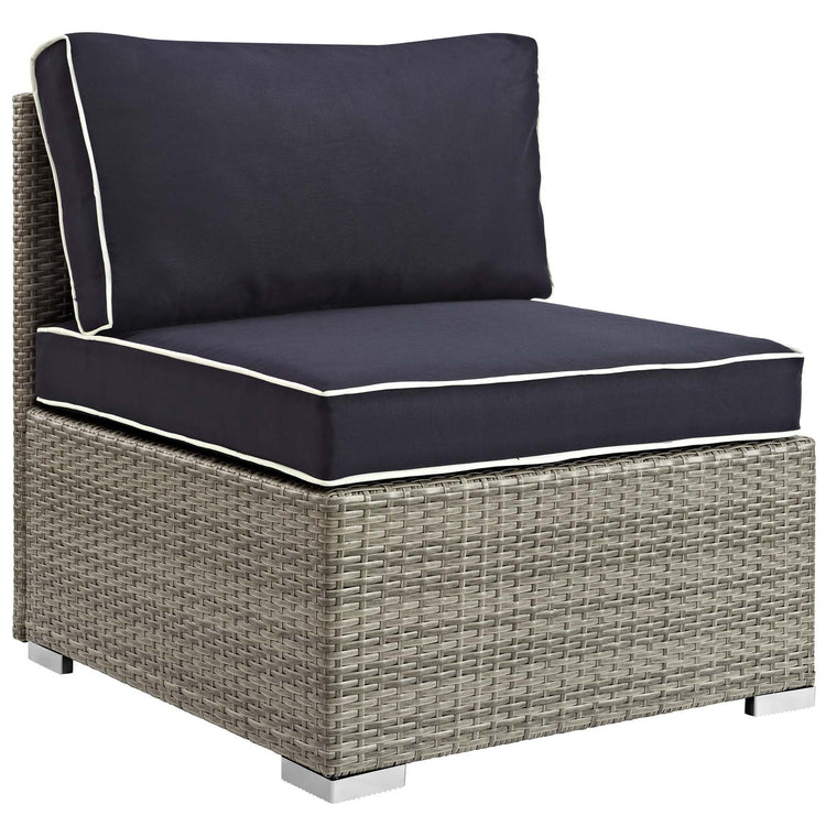Repose Outdoor Patio Armless Chair - Light Gray Navy