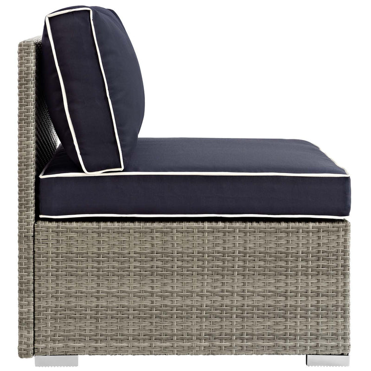 Repose Outdoor Patio Armless Chair - Light Gray Navy