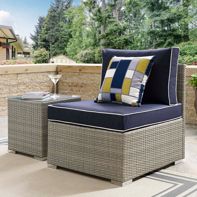 Repose Outdoor Patio Armless Chair - Light Gray Navy