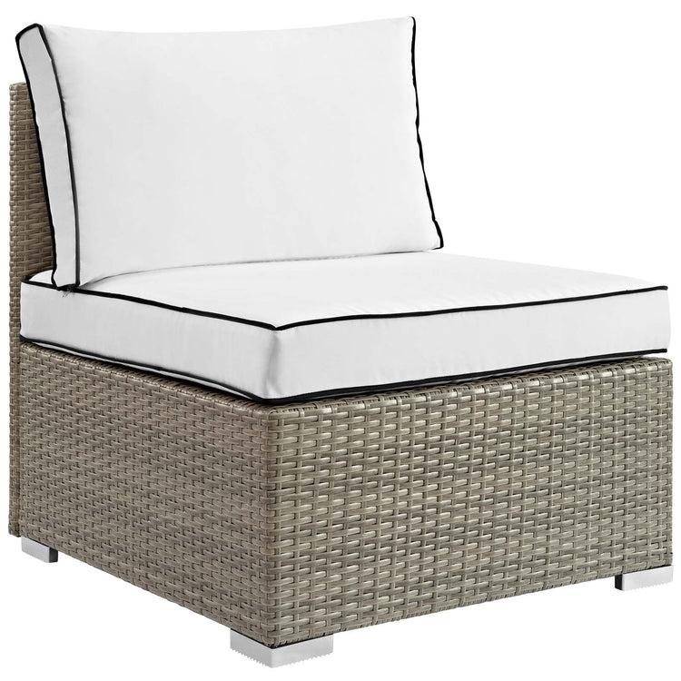 Repose Outdoor Patio Armless Chair - Light Gray White