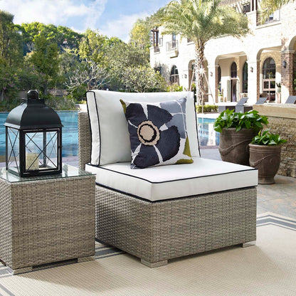 Repose Outdoor Patio Armless Chair - Light Gray White