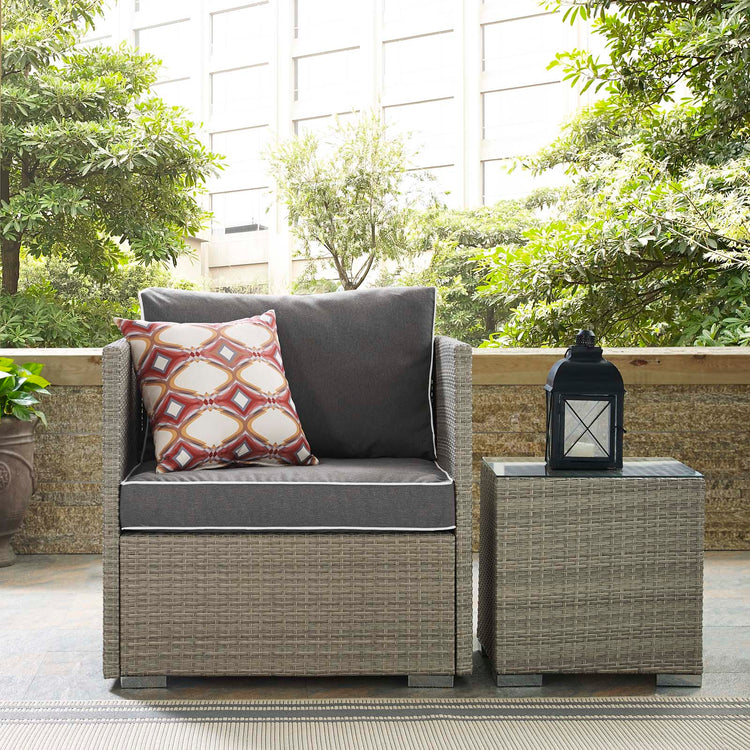 Repose Outdoor Patio Armchair - Light Gray Charcoal
