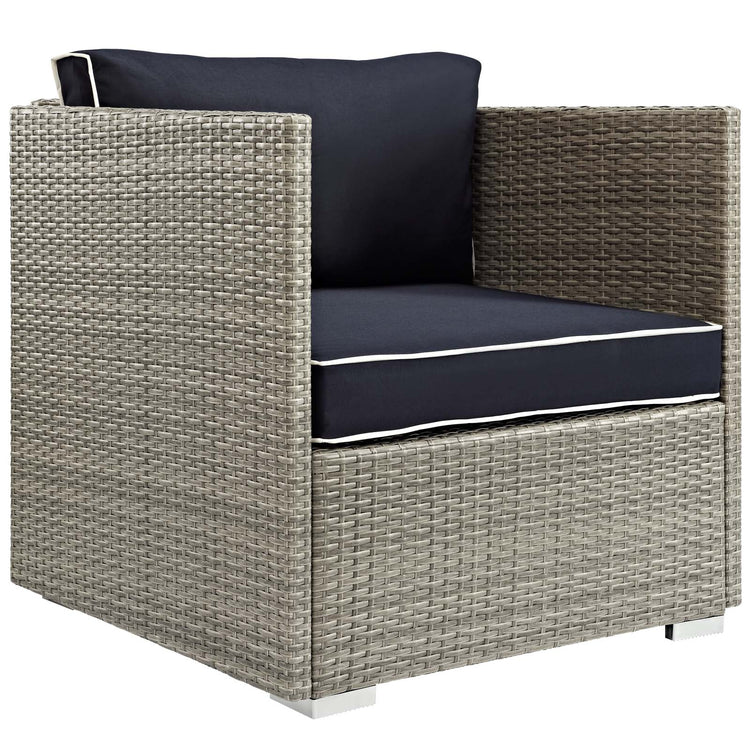 Repose Outdoor Patio Armchair - Light Gray Navy