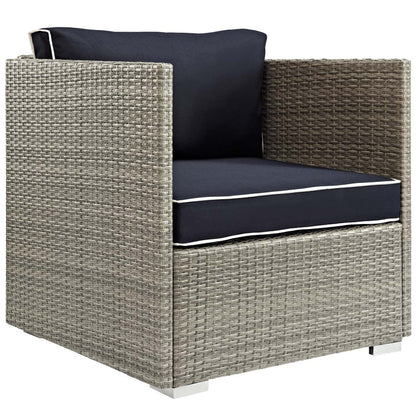 Repose Outdoor Patio Armchair - Light Gray Navy