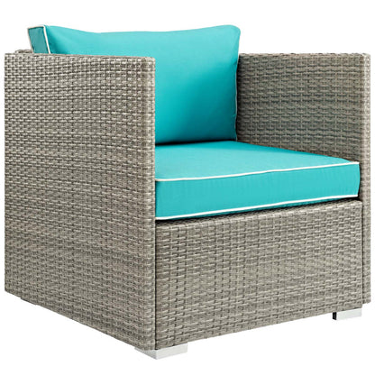 Repose Outdoor Patio Armchair - Light Gray Turquoise