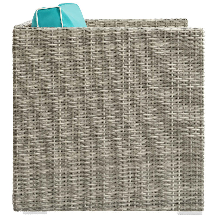 Repose Outdoor Patio Armchair - Light Gray Turquoise