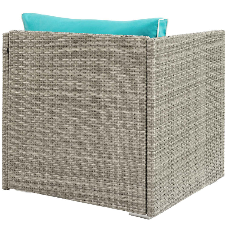 Repose Outdoor Patio Armchair - Light Gray Turquoise