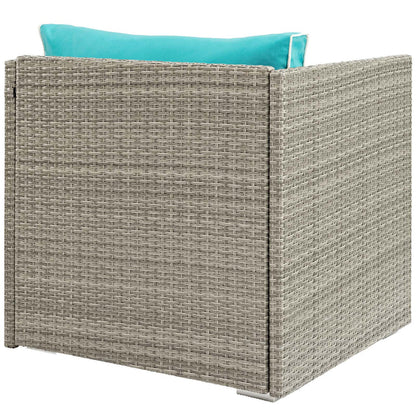 Repose Outdoor Patio Armchair - Light Gray Turquoise