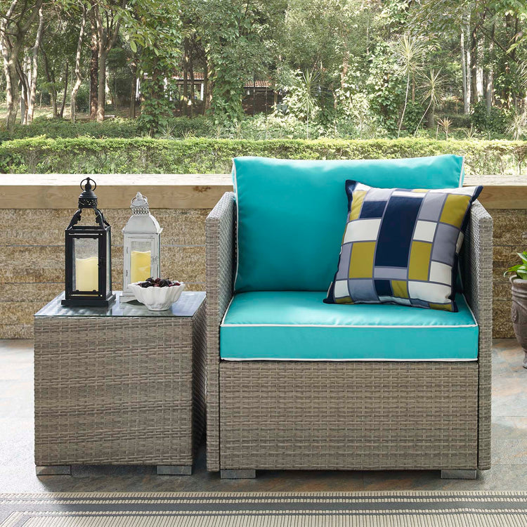 Repose Outdoor Patio Armchair - Light Gray Turquoise