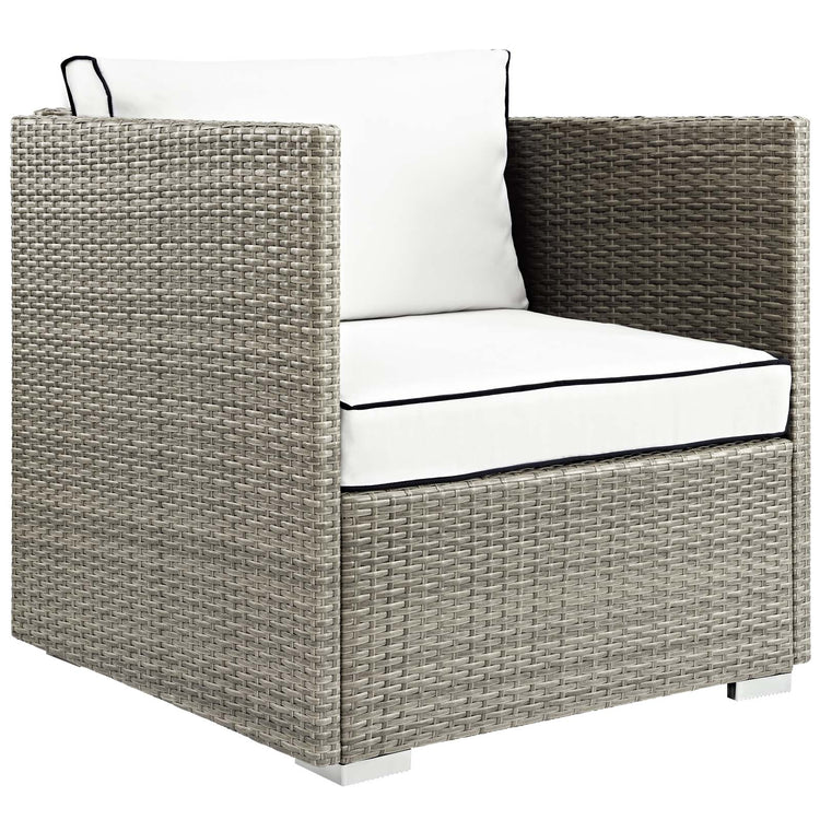 Repose Outdoor Patio Armchair - Light Gray White