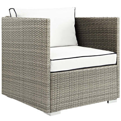 Repose Outdoor Patio Armchair - Light Gray White