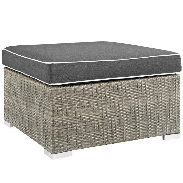 Repose Outdoor Patio Upholstered Fabric Ottoman - Default Title