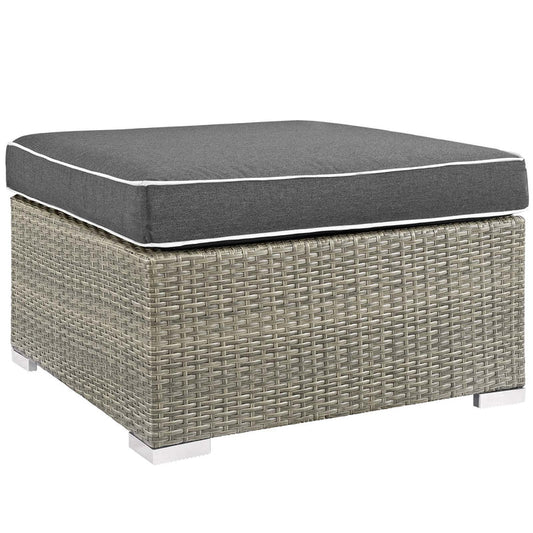 Repose Outdoor Patio Upholstered Fabric Ottoman - Default Title