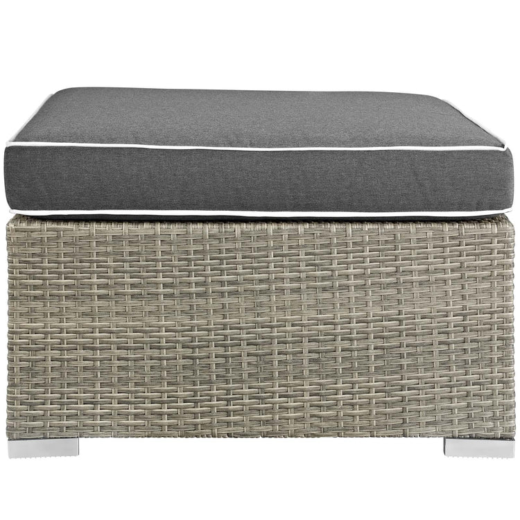 Repose Outdoor Patio Upholstered Fabric Ottoman - Default Title