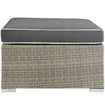 Repose Outdoor Patio Upholstered Fabric Ottoman - Default Title