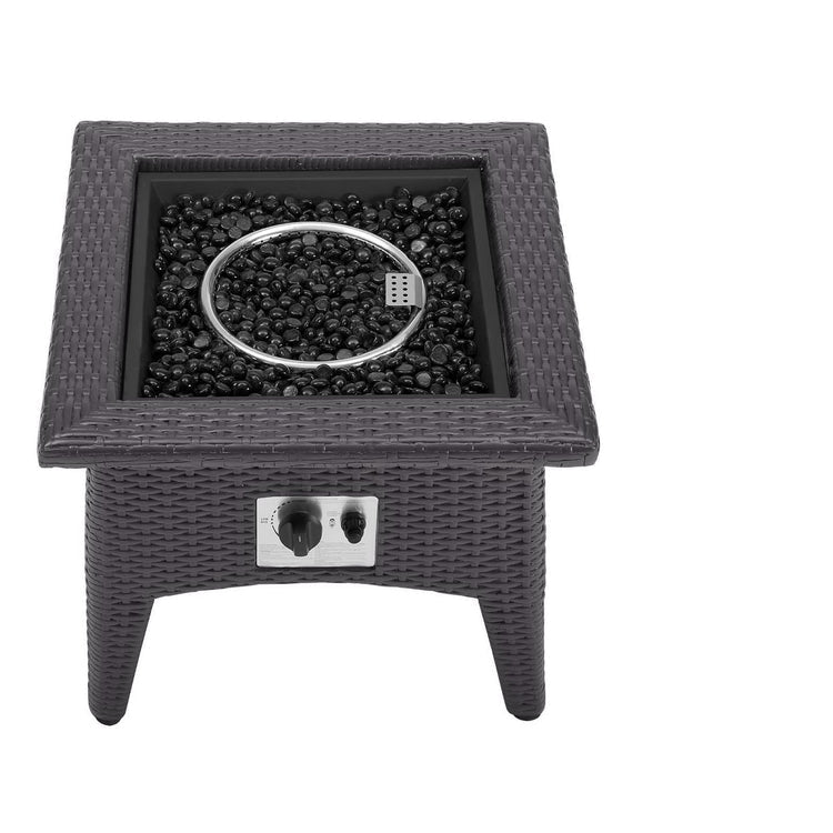 Convene 3 Piece Set Outdoor Patio with Fire Pit - Espresso White