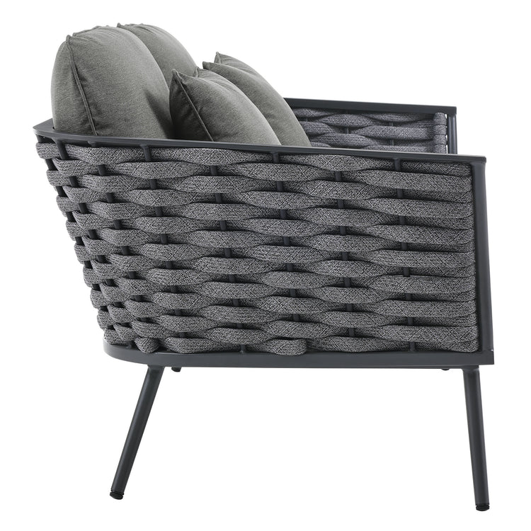 Stance Outdoor Patio Aluminum Loveseat - Gray Charcoal