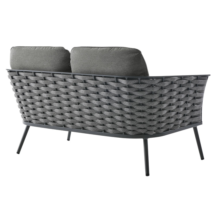 Stance Outdoor Patio Aluminum Loveseat - Gray Charcoal