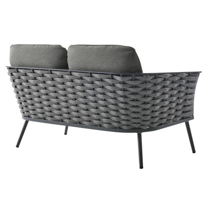 Stance Outdoor Patio Aluminum Loveseat - Gray Charcoal
