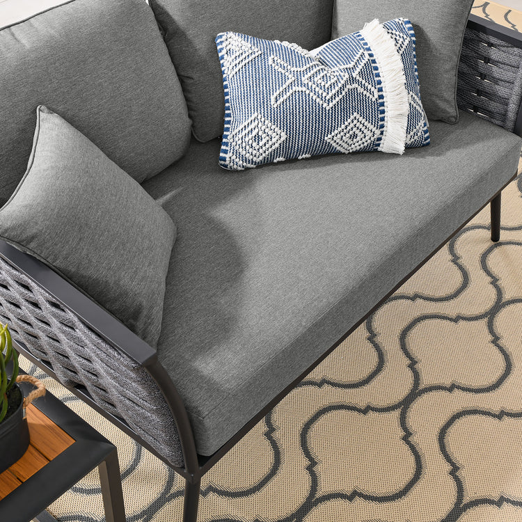 Stance Outdoor Patio Aluminum Loveseat - Gray Charcoal