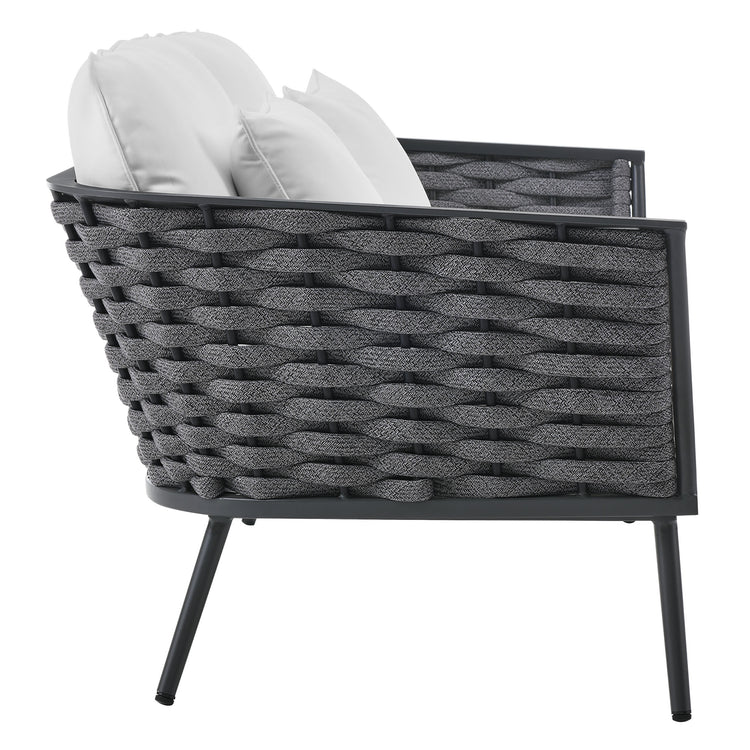 Stance Outdoor Patio Aluminum Loveseat - Gray White