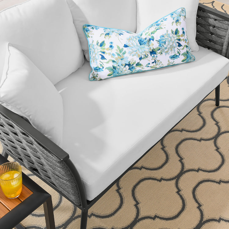 Stance Outdoor Patio Aluminum Loveseat - Gray White