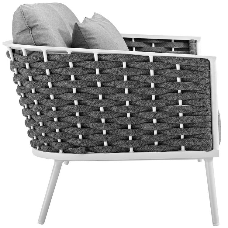 Stance Outdoor Patio Aluminum Loveseat - White Gray