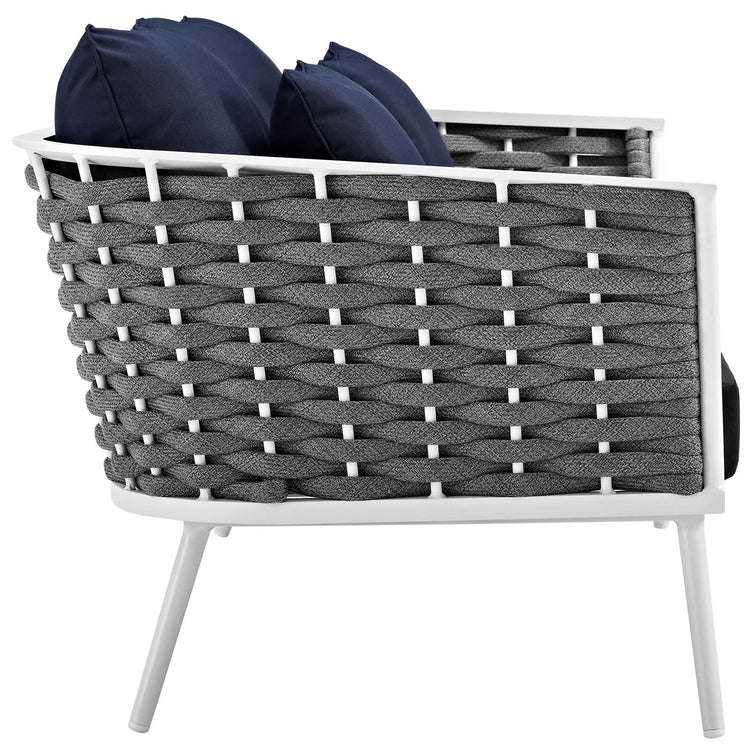 Stance Outdoor Patio Aluminum Loveseat - White Navy