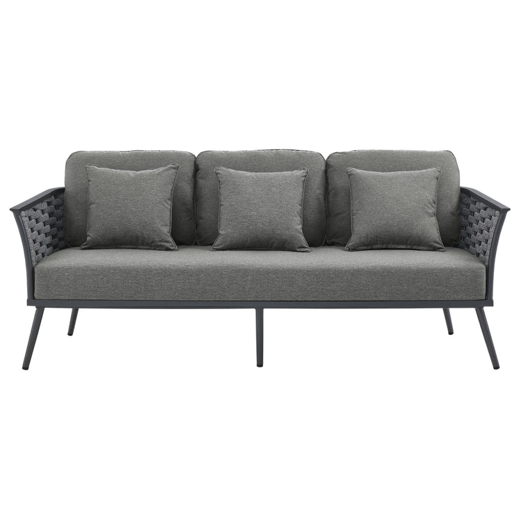 Stance Outdoor Patio Aluminum Sofa - Gray Charcoal
