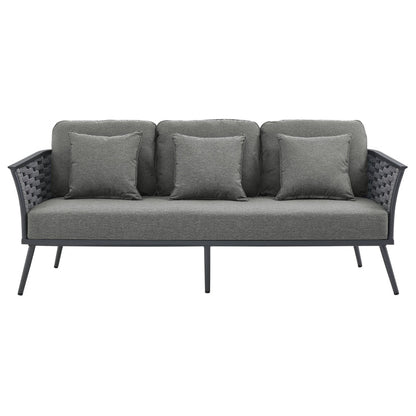 Stance Outdoor Patio Aluminum Sofa - Gray Charcoal