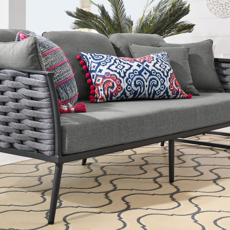 Stance Outdoor Patio Aluminum Sofa - Gray Charcoal