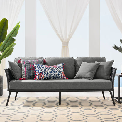 Stance Outdoor Patio Aluminum Sofa - Gray Charcoal
