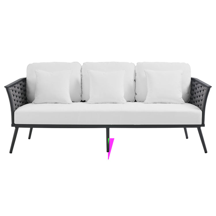 Stance Outdoor Patio Aluminum Sofa - Gray White