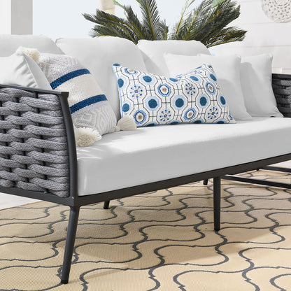 Stance Outdoor Patio Aluminum Sofa - Gray White