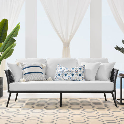 Stance Outdoor Patio Aluminum Sofa - Gray White