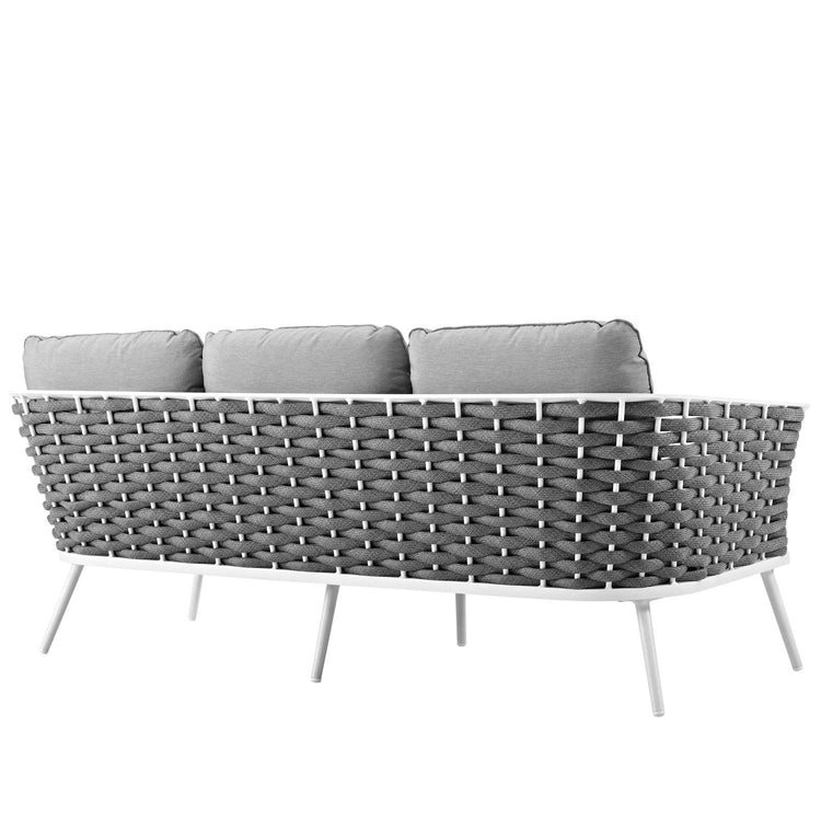 Stance Outdoor Patio Aluminum Sofa - White Gray