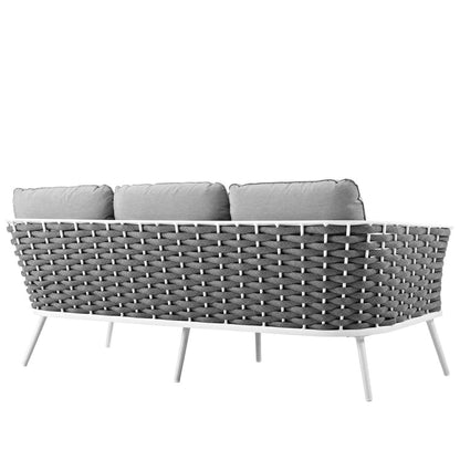 Stance Outdoor Patio Aluminum Sofa - White Gray