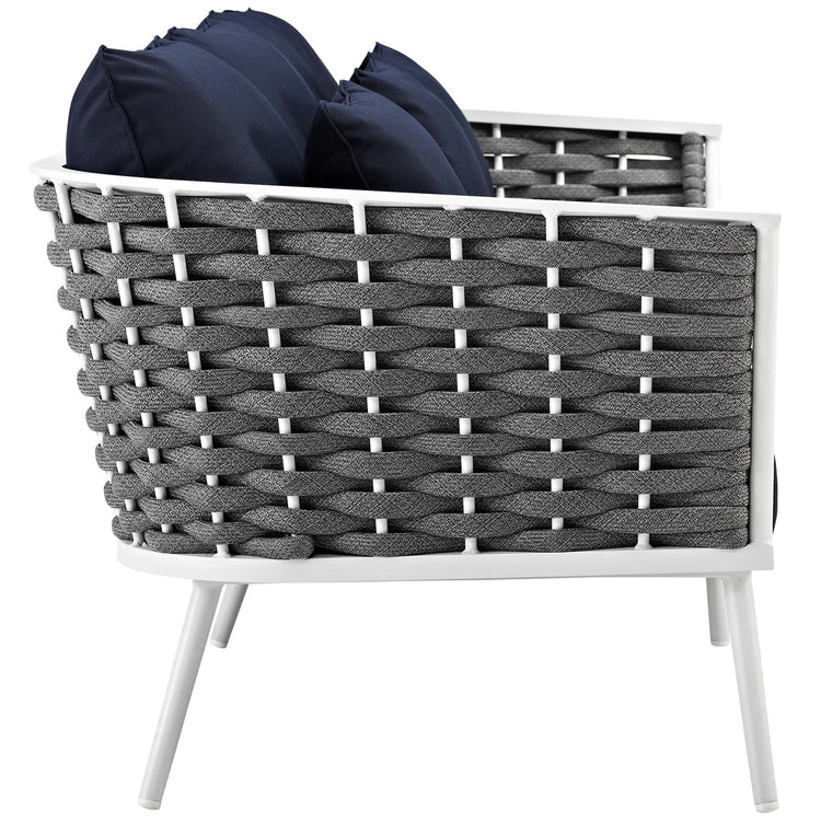 Stance Outdoor Patio Aluminum Sofa - White Navy