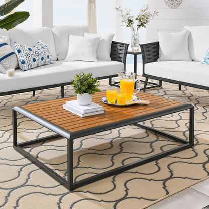 Stance Outdoor Patio Aluminum Coffee Table - Gray Natural