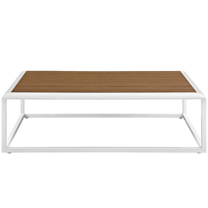 Stance Outdoor Patio Aluminum Coffee Table - White Natural