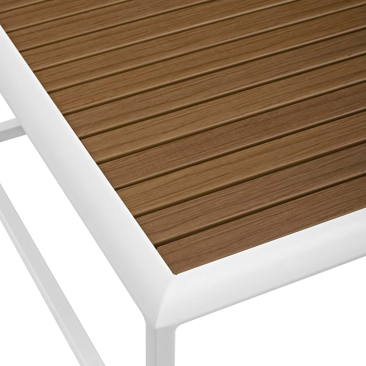 Stance Outdoor Patio Aluminum Coffee Table - White Natural