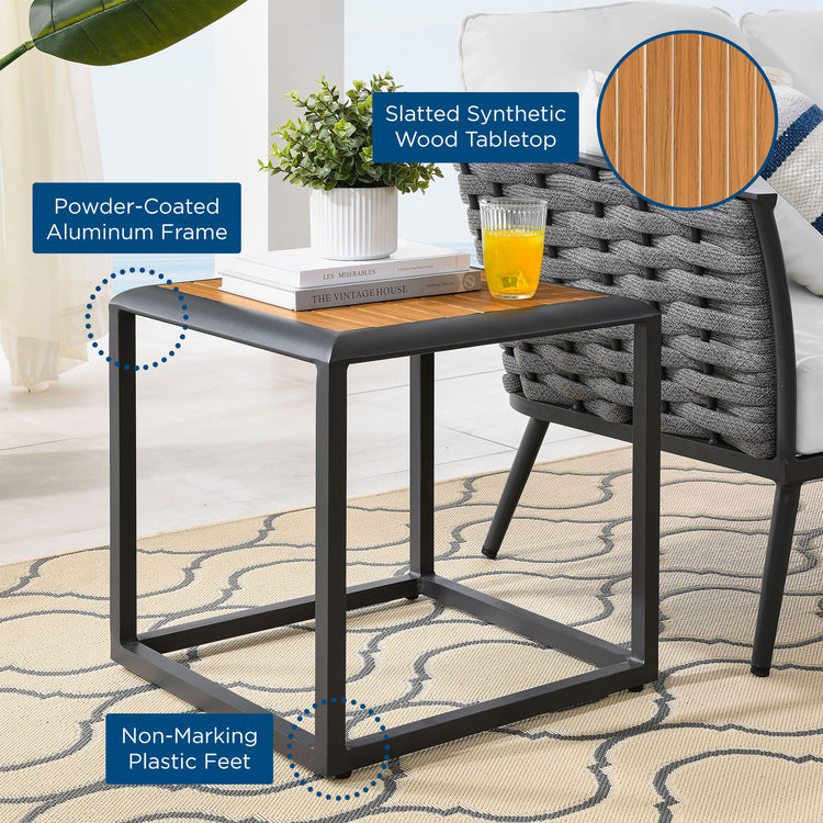 Stance Outdoor Patio Aluminum Side Table - Gray Natural