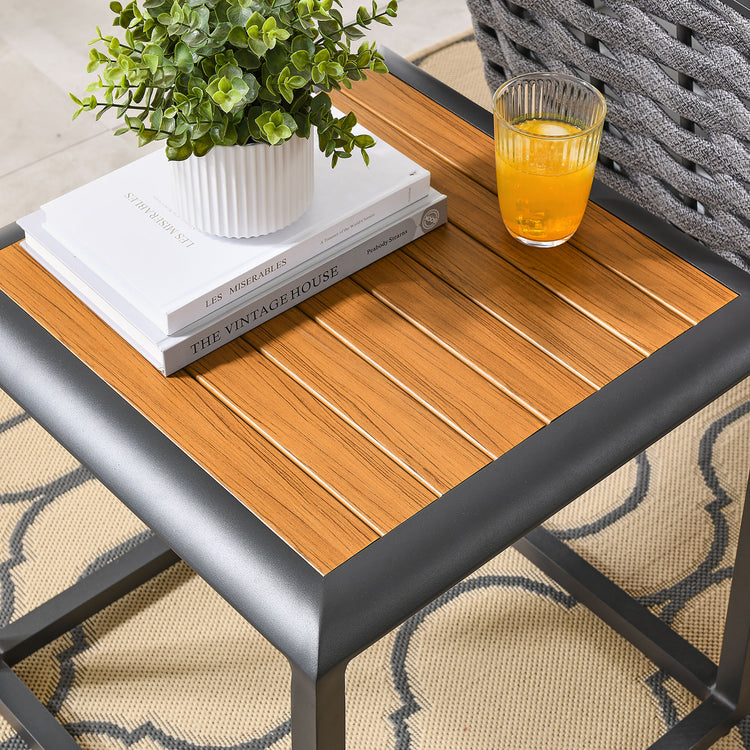 Stance Outdoor Patio Aluminum Side Table - Gray Natural