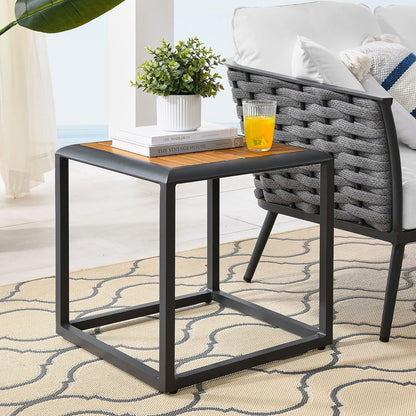 Stance Outdoor Patio Aluminum Side Table - Gray Natural