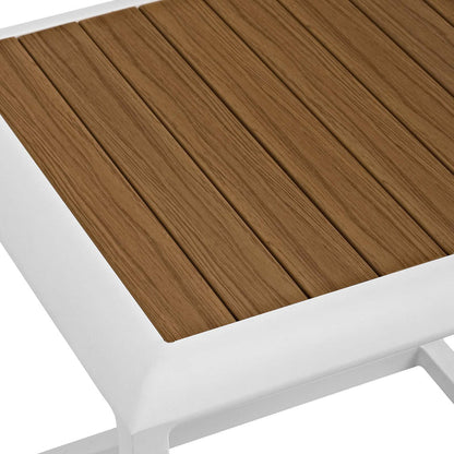 Stance Outdoor Patio Aluminum Side Table - White Natural