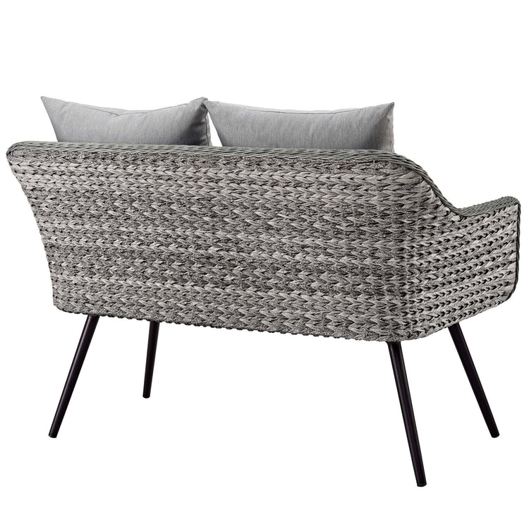 Endeavor Outdoor Patio Wicker Rattan Loveseat - Gray Gray