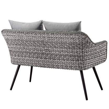 Endeavor Outdoor Patio Wicker Rattan Loveseat - Gray Gray